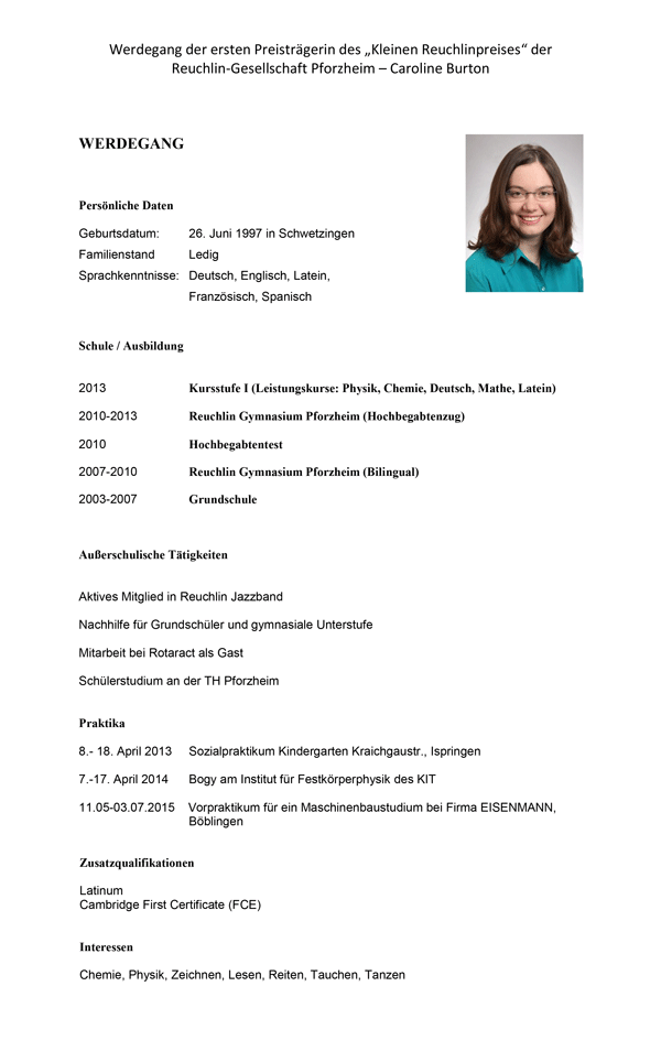 Werdegang der Preisträgerin